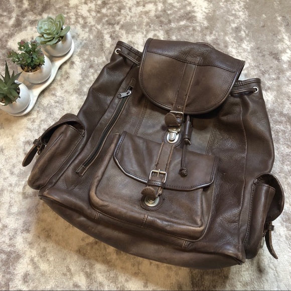 cowhide leather backpack